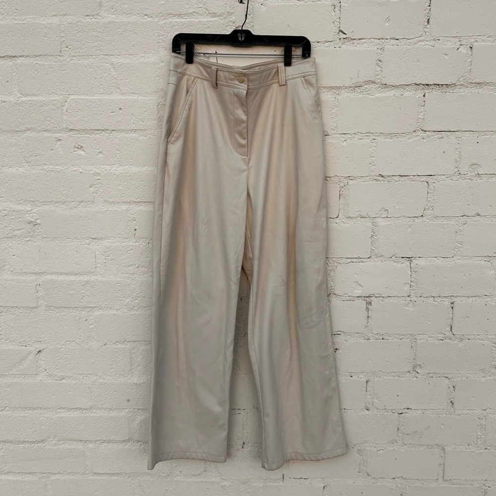 Cream Wide-Leg Trousers